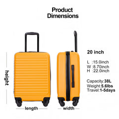 20" Carry On Lightweight Hardside Luggage with Spinner Wheels