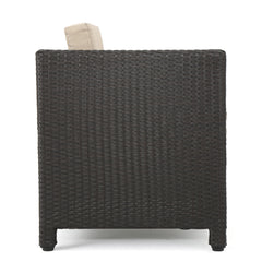 Puerta Club Chair MP1 Outdoor Comfort Weather-Resistant Cushions Mixed Black Faux Rattan