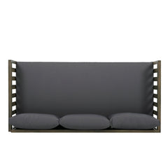 Claremont 3 Seater Daybed with Slat Paneling and Water-Resistant Cushions