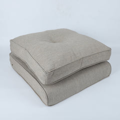 2 PCs Set High Back Patio Chair Cushions - Beige Brown