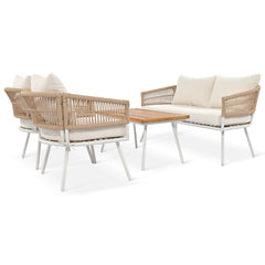 K&K 4-Piece Boho Rope Patio Furniture Set