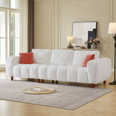 111.81 Inch Sectional Sofa Couch Fabric Couch in White