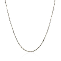Sterling Silver Rhodium Plated Box Chain 1.1mm