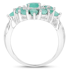 2.37 Carat Genuine Emerald .925 Sterling Silver Ring