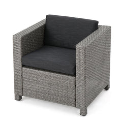 Outdoor Club Chair Set of 4 with Water Resistant Cushions