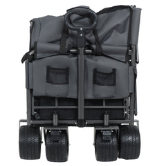 3-in-1 Convertible Folding Wagon Cart with Bench Seat & Storage