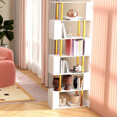 Modern Living Room Furniture Set (Bookcase + Coffee Table + End Table + Accent Chair)