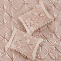 7 Piece Tufted Comforter Set Blush Cal King