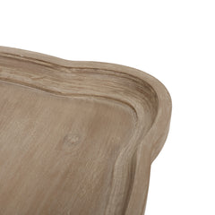 French Country Accent Table with Hourglass Design in Natural MDF