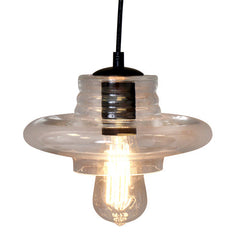 Torus Saucer Industrial Pendant with Clear Glass by LumiSource