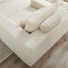 75-Inch Corduroy Sofa Lounge Chair with Removable Footrest