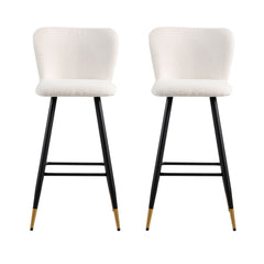 Modern Style Barstool with Tipped Ends - White