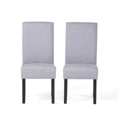 Amaranthine Upholstered Dining Chair With High Back And Wood Legs (Set of 2) - Light Gray
