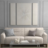 Silver Sand Spiral™ — Hand-Embellished Abstract 3-Piece Canvas Triptych