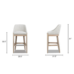 Newport 30.5' Coastal Curved Back Upholstered Barstool