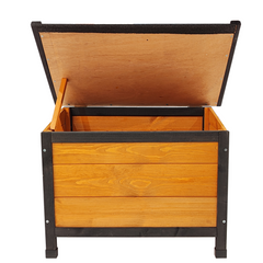XPT088 Wearable and Strong Wooden Dog House with Metal Bowls and Toy Box
