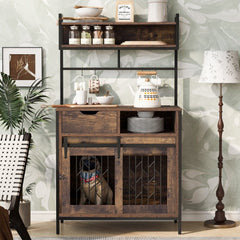 2 in 1 Pet Friendly Dog Crate Composite Desk Hutch