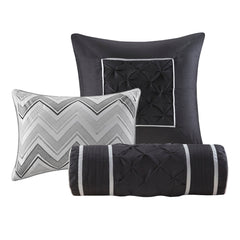 7 Piece Tufted Comforter Set Grey California King