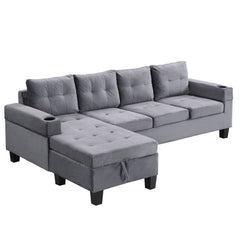 Modern Sectional Sofa Set with L Shape Chaise Lounge