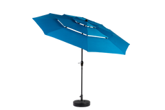 Aluminium 10ft 3 Tier Auto-tilt Outdoor Patio Umbrella - Dark Blue