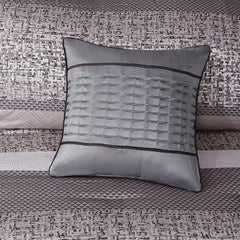 7 Piece Jacquard Comforter Set Grey/Taupe Queen