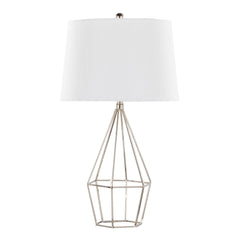 Diana 29" Contemporary Metal Table Lamp Set in Polished Nickel