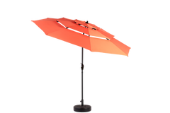 Aluminium 10ft 3-Tier Auto-Tilt Outdoor Patio Umbrella - Orange