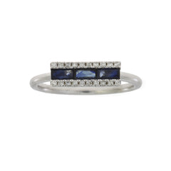 .63ct Diamond Sapphire Ring 14KT White Gold
