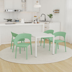 4 Piece Set Of Modern Designed Single Chairs With Long Table