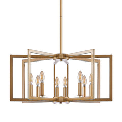 27' Modern Golden Geometric 8-Light Chandelier