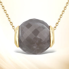 16.79 Carat Genuine Grey Moonstone .925 Sterling Silver Pendant