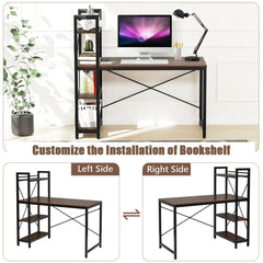 47.5 Inch Writing Study Computer Desk with 4-Tier Shelves