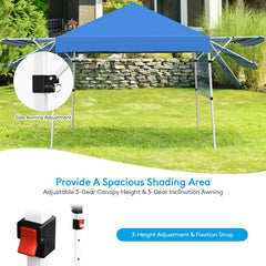 17 Feet x 10 Feet Foldable Pop Up Canopy with Adjustable Instant Sun Shelter