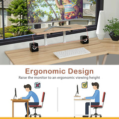 88.5 Inch L Shaped Reversible Computer Desk Table with Monitor Stand