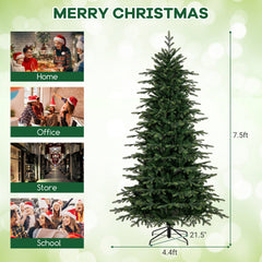 7.5 Feet Pre-Lit Artificial Christmas Tree with Warm White LED Lights
