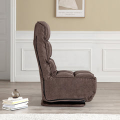 360-Degree Swivel Folding Floor Chair with 6 Adjustable Positions