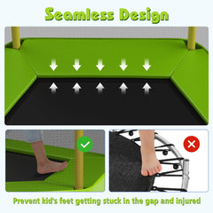 7 Feet Kids Recreational Bounce Jumper Trampoline-Green
