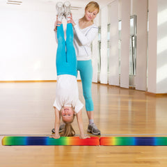 7 Feet Folding Portable Floor Balance Beam with Handles for Gymnasts-Muticolor