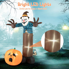 7 FT Inflatable Halloween Haunted Scarecrow Pumpkin Ghost with Built-in LED Lights