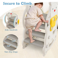 7 in 1 Toddler Slide and Swing Set with Height Adjustable Swing and Basketball Hoop