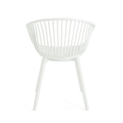 Modern Mykonos Outdoor Dining Chairs Set of 2 with Weather-Resistant White Plastic Resin