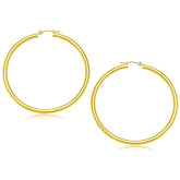 14k Yellow Gold Polished Hoop Earrings (50 mm)