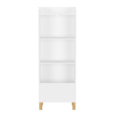 4 Tier Bookcase, Book Display With Safety Restraint, Storage Cabinet For Playroom - White