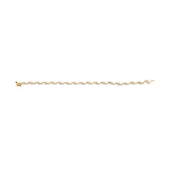 10k Yellow Gold 1.00 Cttw Round-Cut Diamond Floral S-Link 7.50" Bracelet (I-J Color, I2-I3 Clarity)