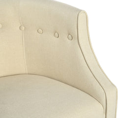 Modern Club Chair with Button-Tufted Back & Tonal Piping