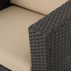 Puerta Club Chair MP1 Outdoor Comfort Weather-Resistant Cushions Mixed Black Faux Rattan