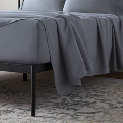 Weekender 90gsm Microfiber Sheet Set Twin Charcoal