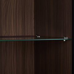 Modern Minimalist 51.2'' Tall Lighted Display Cabinet with Tempered Glass