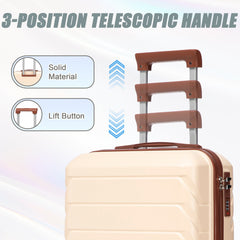 14'/20' 2-Piece ABS Spinner Wheel Luggage Set (Beige)