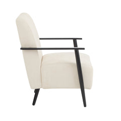 Modern Beige Lounge Chair Set with Polyester Upholstery and Metal Frame